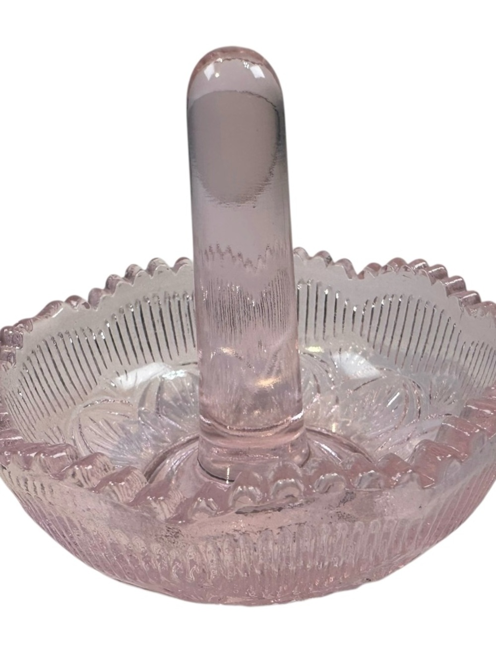 Mosser Passion Pink Glass Ring Holder Dish USA New Mother Bride